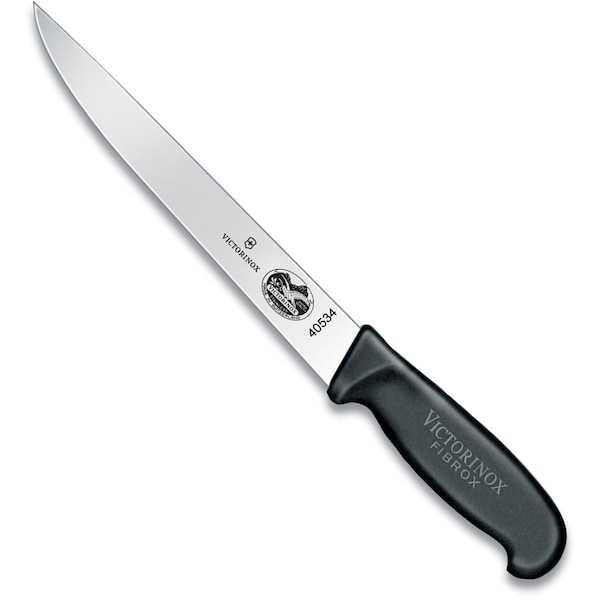 Swiss Army Brands Victorinox 40534 Kitchen Fibrox Pro Black Flank Knife, 8In Stiff Blade VIC-5.5503.20 - main